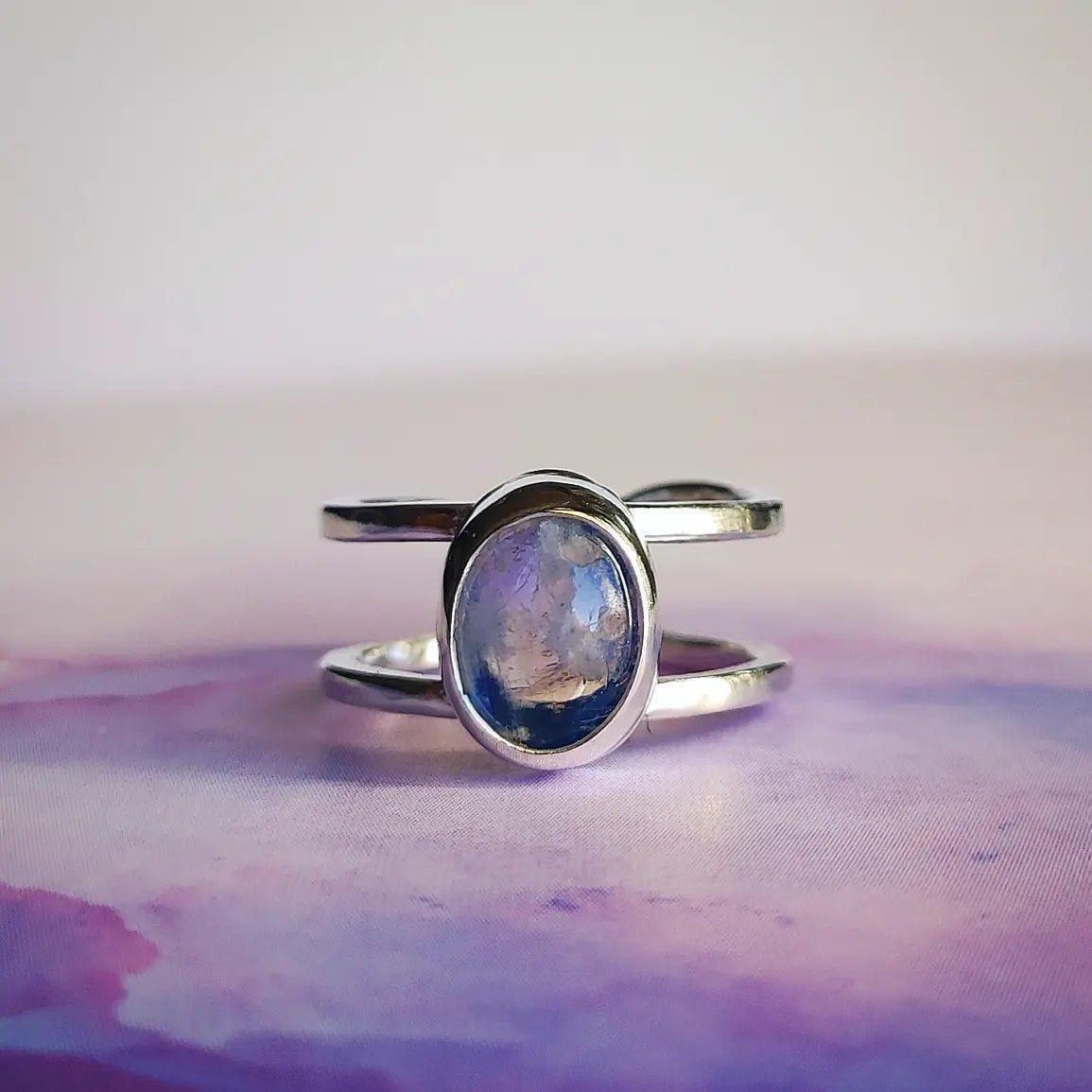 Anillo Doble Hilo Luna Arcoíris