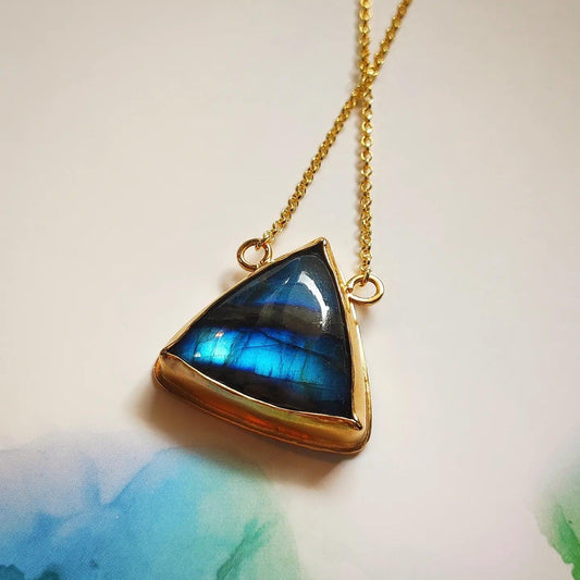 Colgante Labradorita de Madagascar - Piedra de la suerte