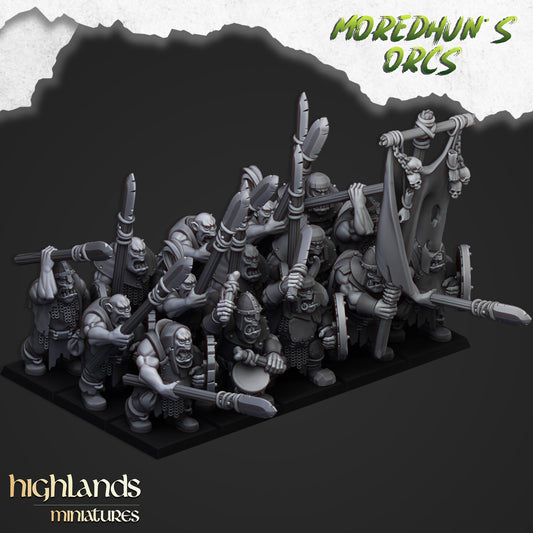 Orc Warriors spearmen, Highlands Miniatures