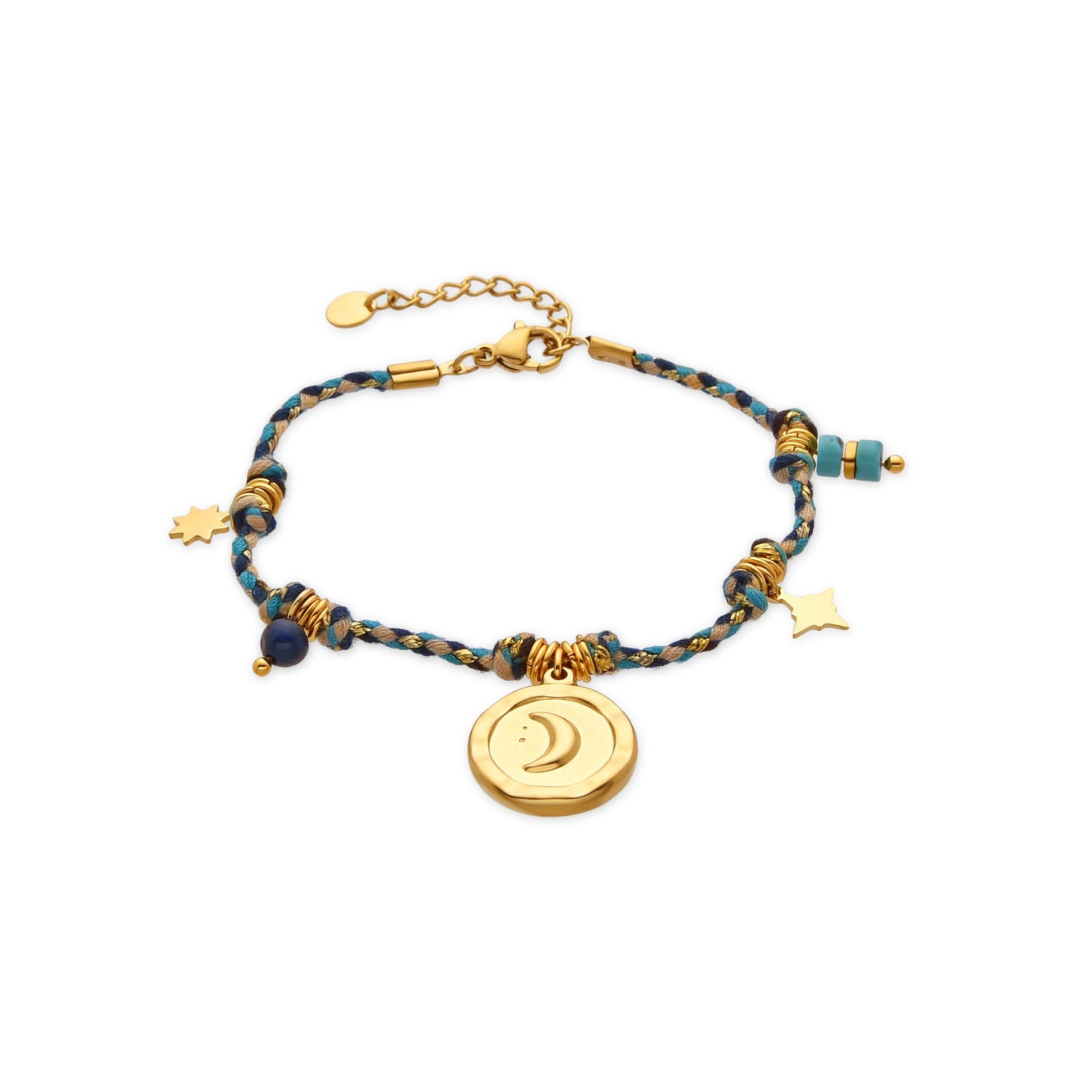 Pulsera con Cristal Azul Oscuro acabado oro 18k - Liskel