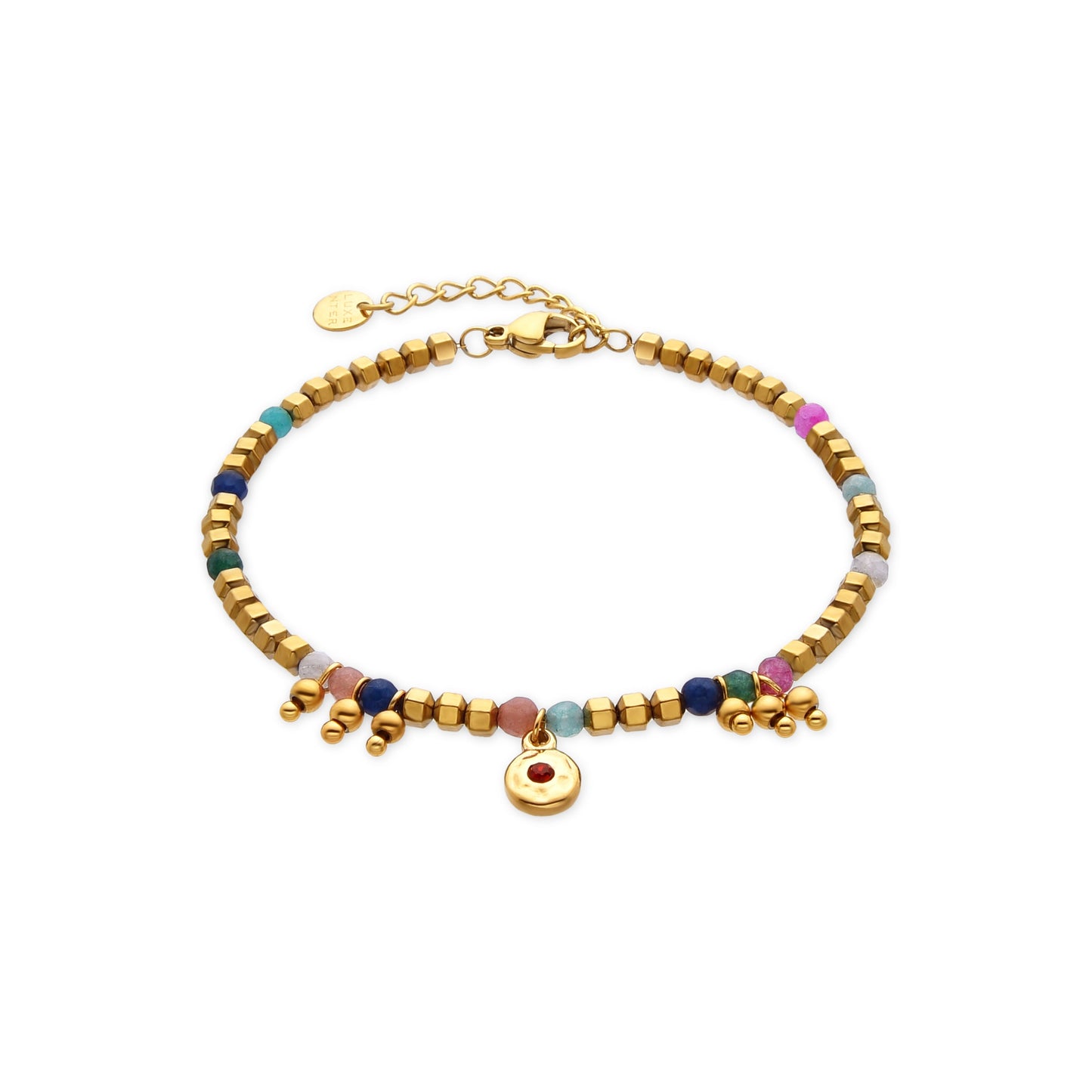 Pulsera con Cristal Multicolor acabado oro 18k - Damya