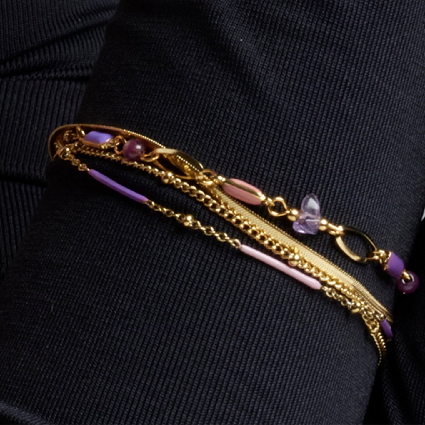 Pulsera con Lacado Multicolor acabado oro 18k - Lueo