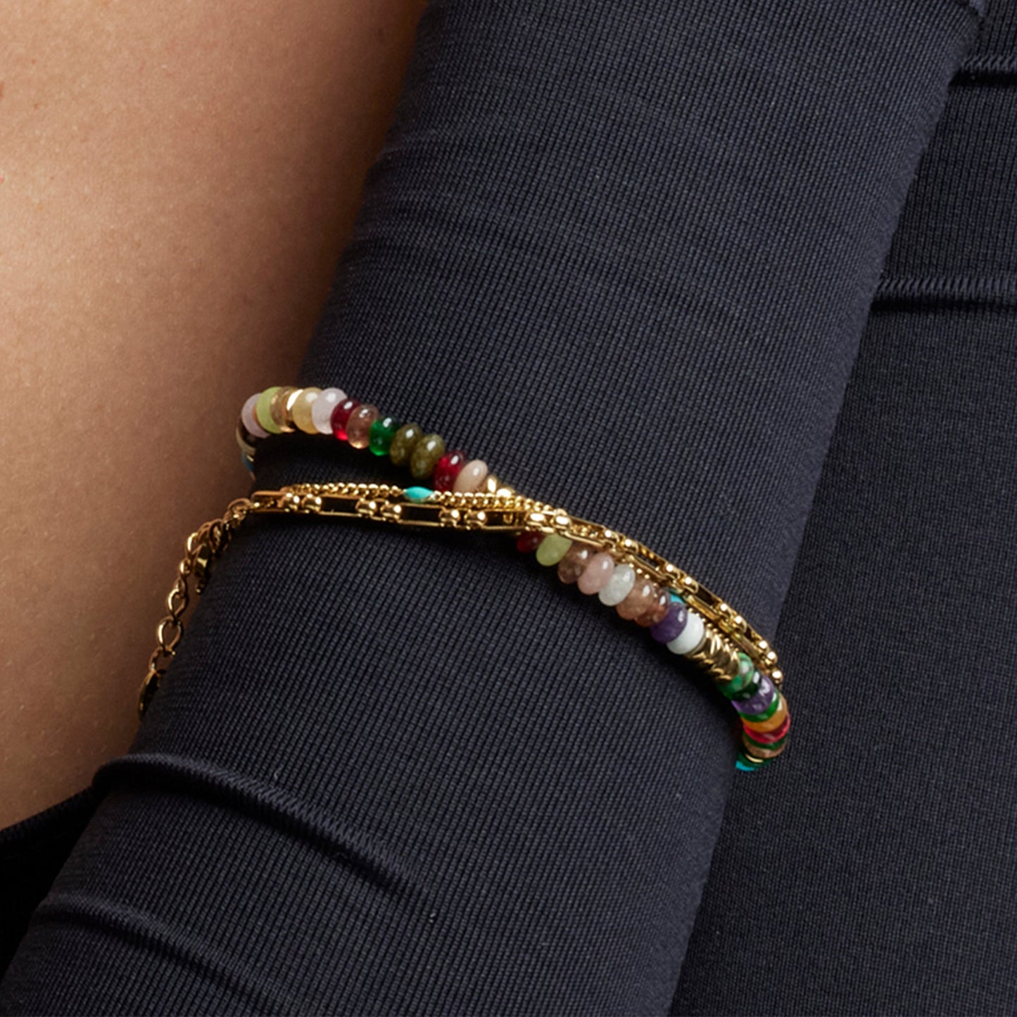 Pulsera con Lacado Multicolor acabado oro 18k - Cautar