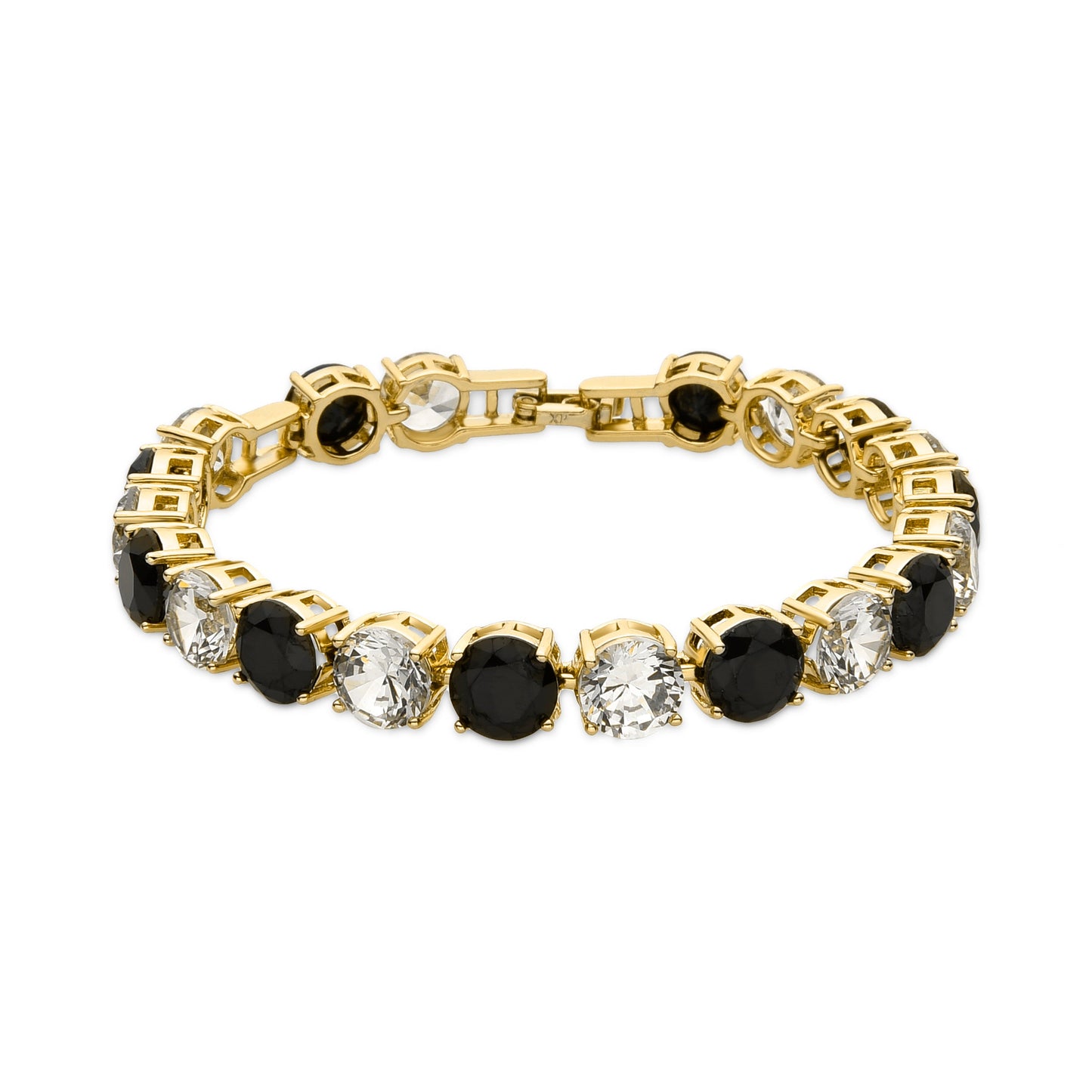 Pulsera con Circonita Onix acabado oro 18k - Siju
