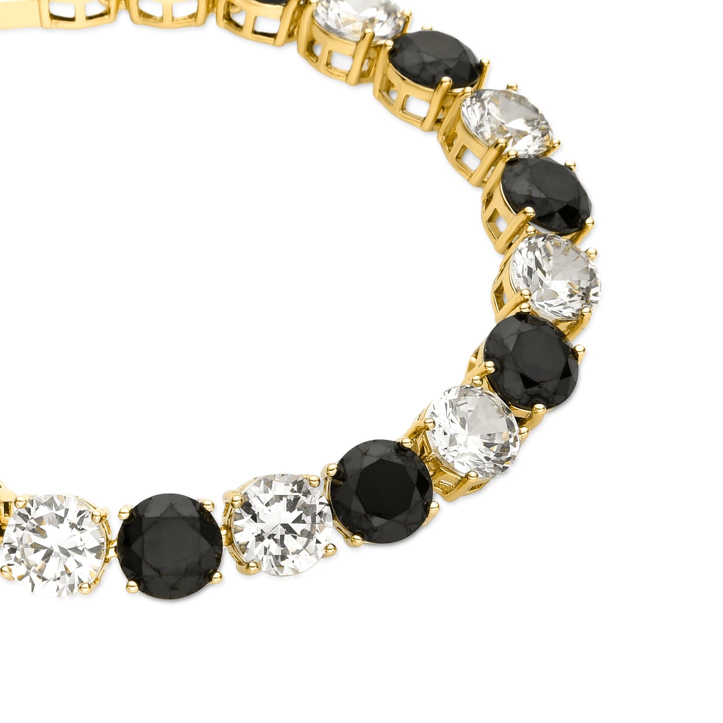 Pulsera con Circonita Onix acabado oro 18k - Siju