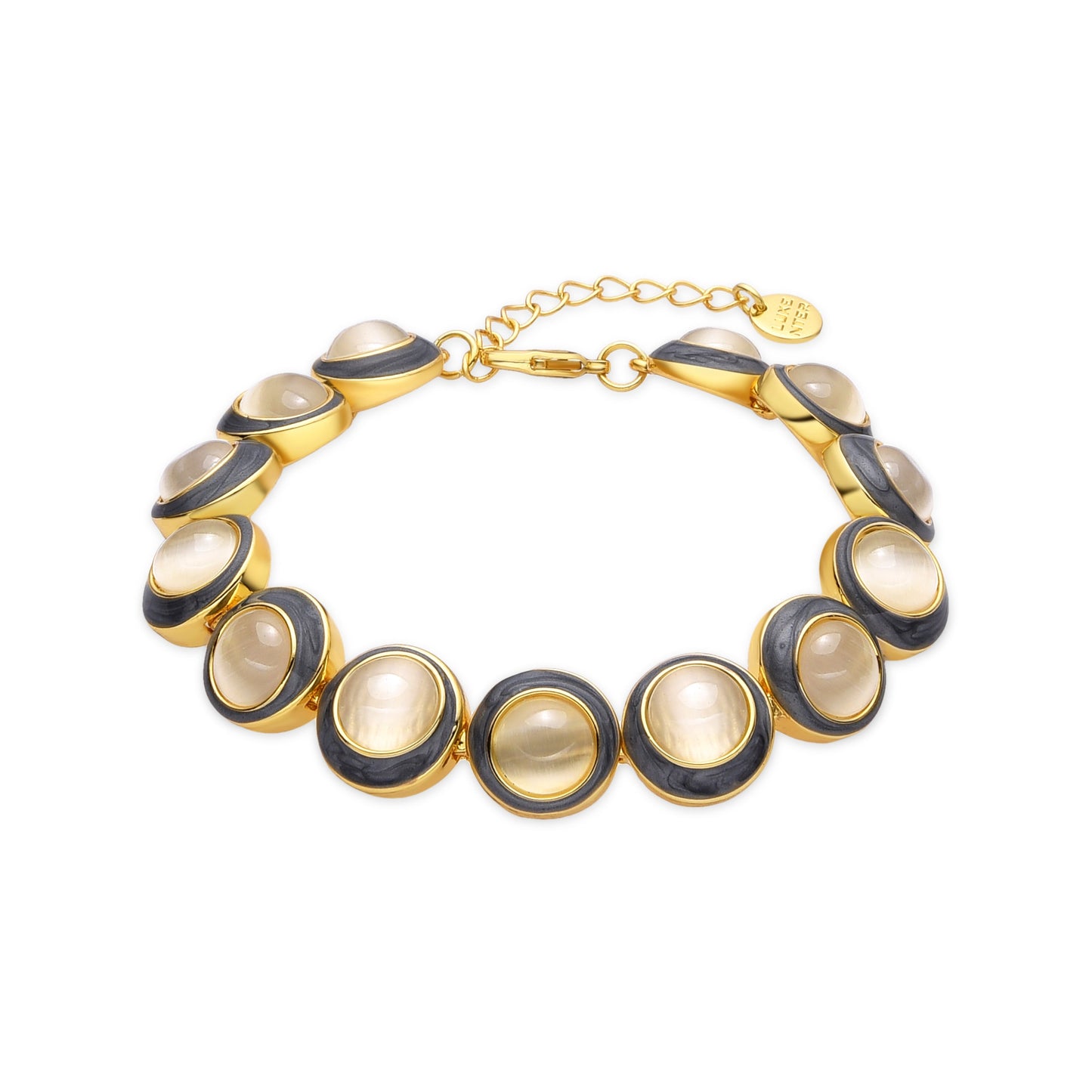 Pulsera con Ojo de Gato acabado oro 18k - Nawil