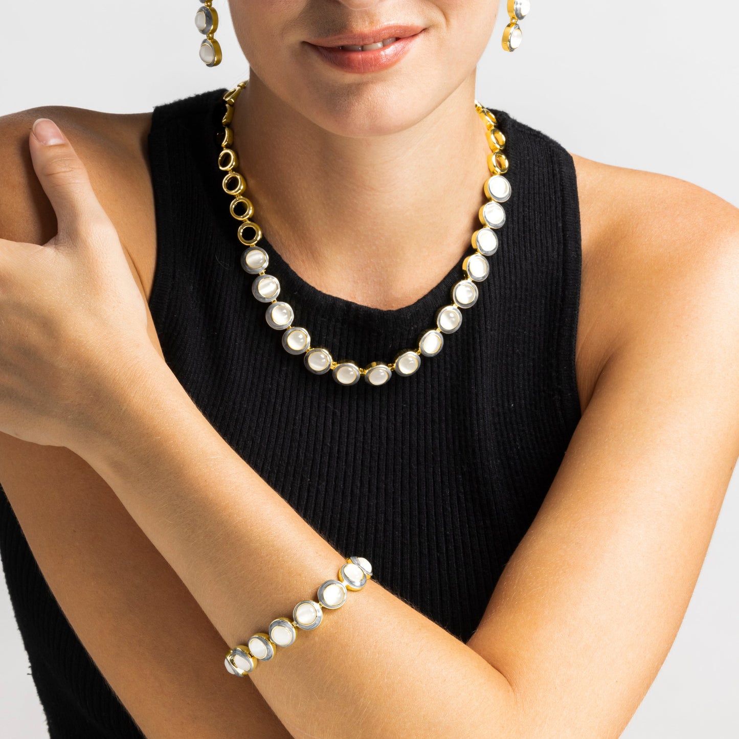 Pulsera con Ojo de Gato acabado oro 18k - Nawil