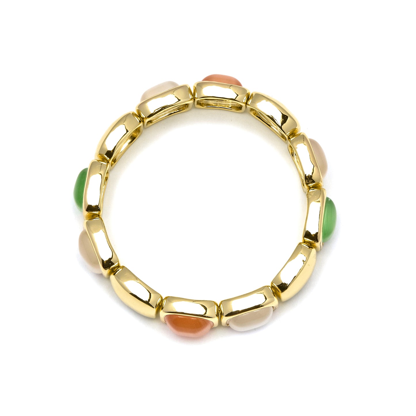 Pulsera con Ojo de Gato Multicolor acabado oro 18k - Jajim