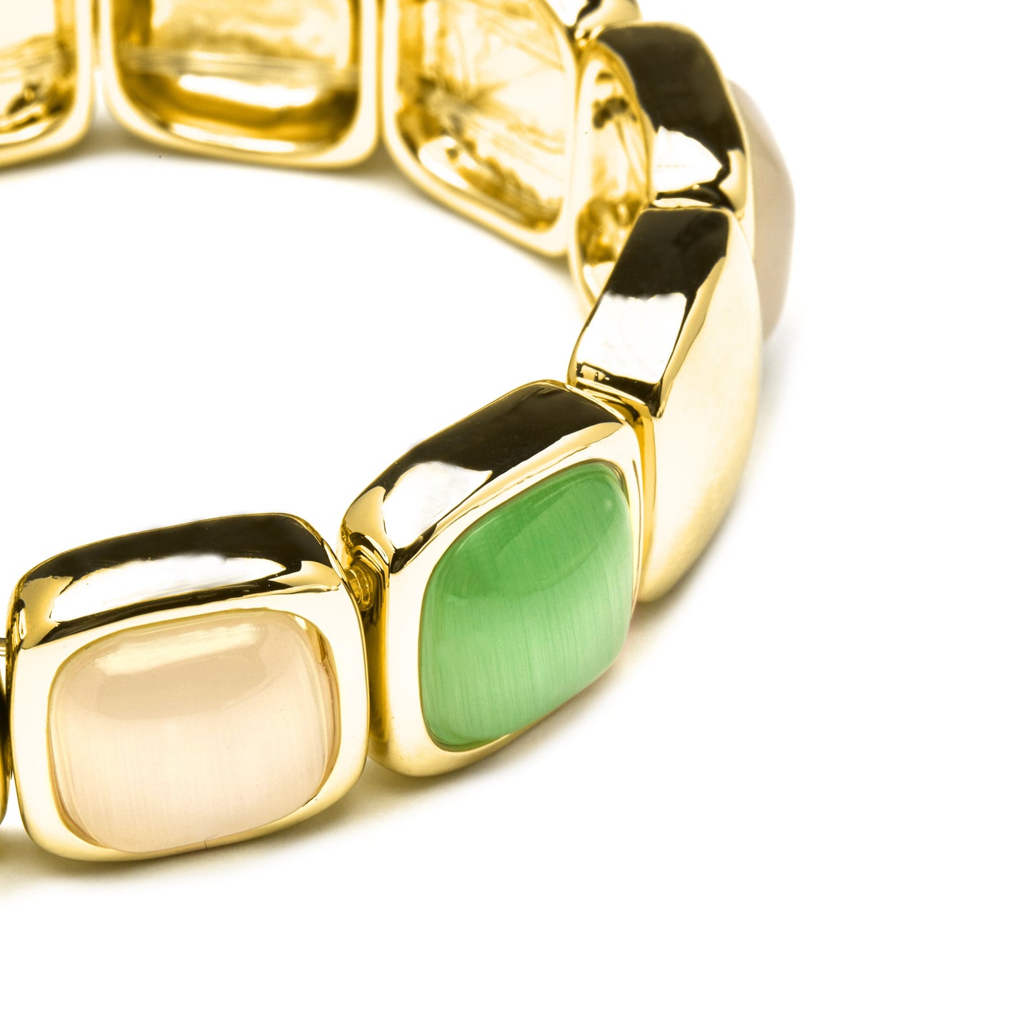 Pulsera con Ojo de Gato Multicolor acabado oro 18k - Jajim