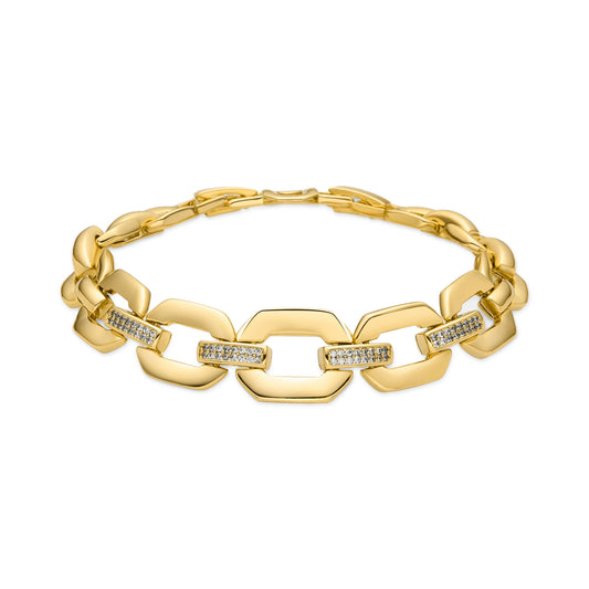 Pulsera con Circonita Brillante acabado oro 18k - Wigne