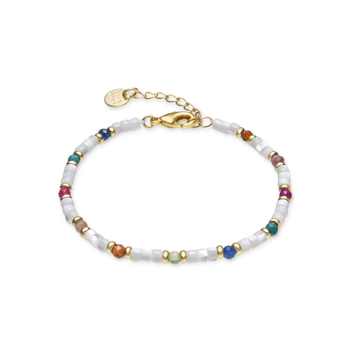 Pulsera con Madreperla Blanca acabado oro 18k - Xolau