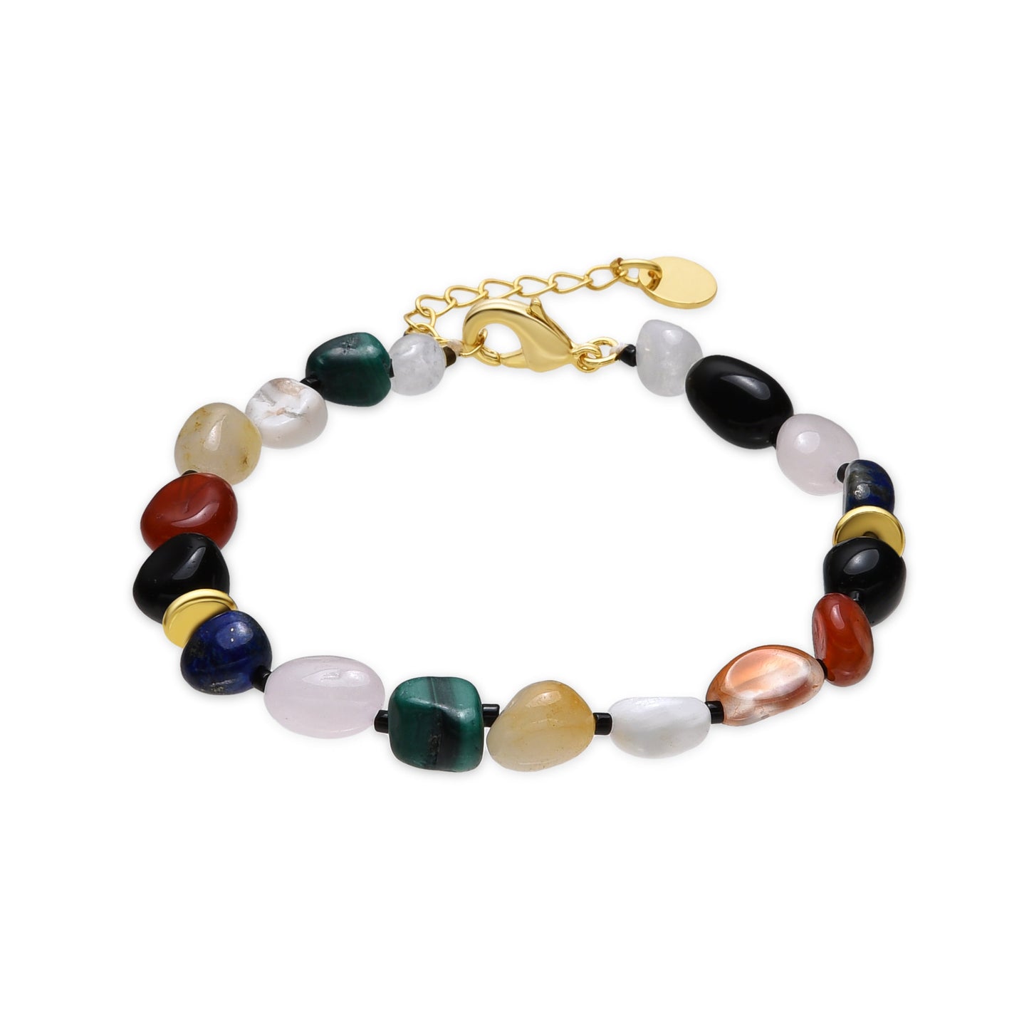 Pulsera con Multicolor Piedra Natural acabado oro 18k - Ilisen