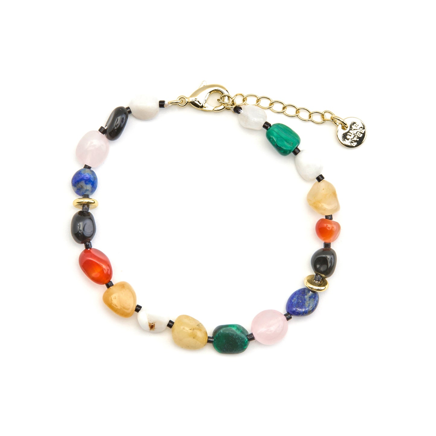 Pulsera con Multicolor Piedra Natural acabado oro 18k - Ilisen
