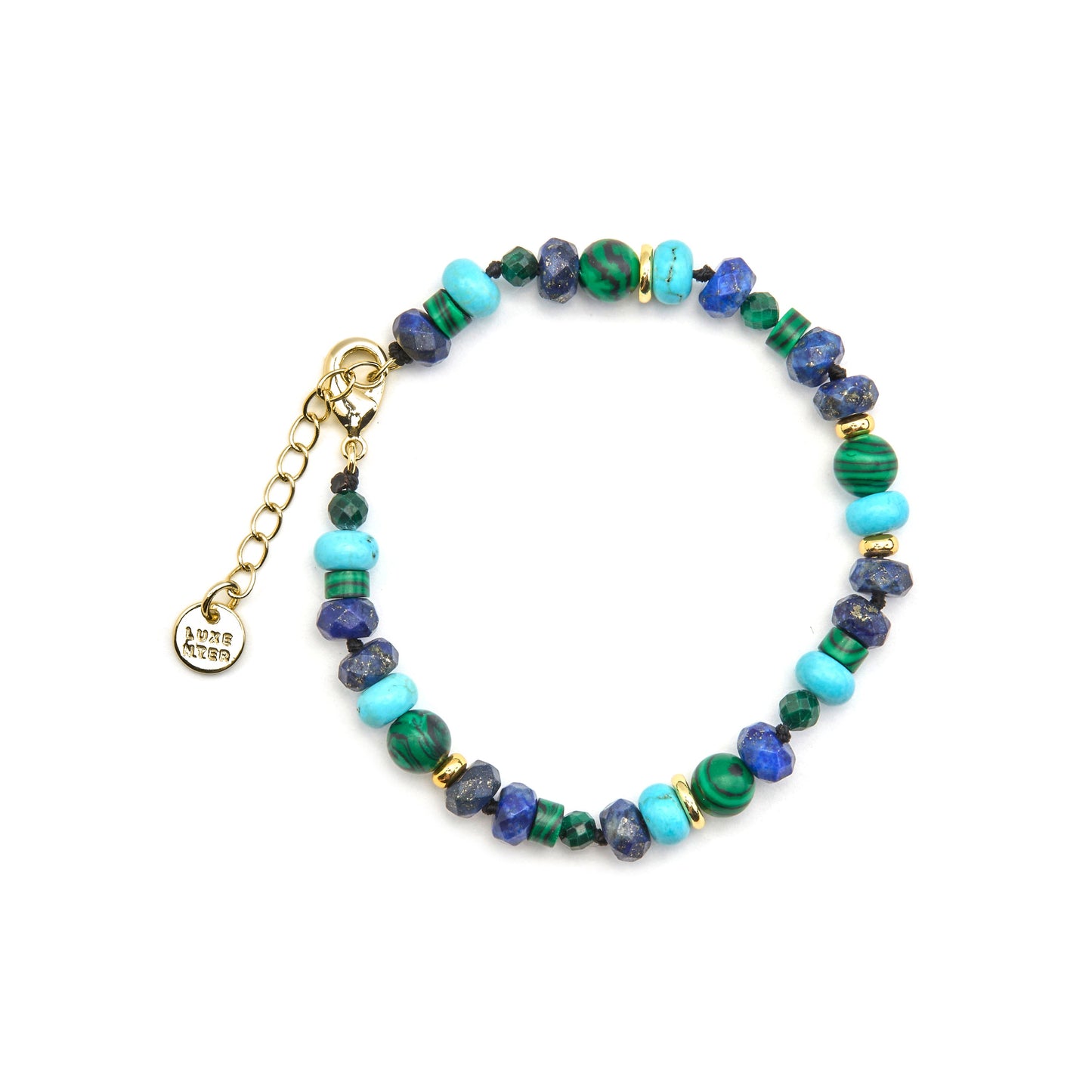 Pulsera con Lapislazuli Natural acabado oro 18k - Arru
