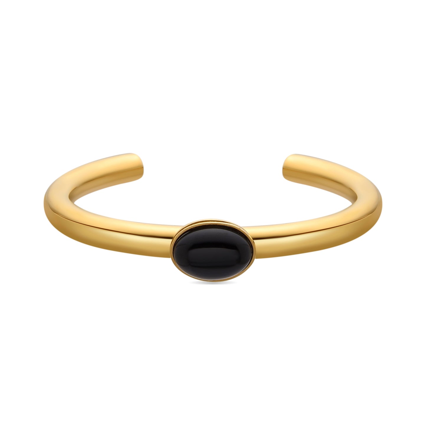 Pulsera con Cristal Negro acabado oro 18k - Havros