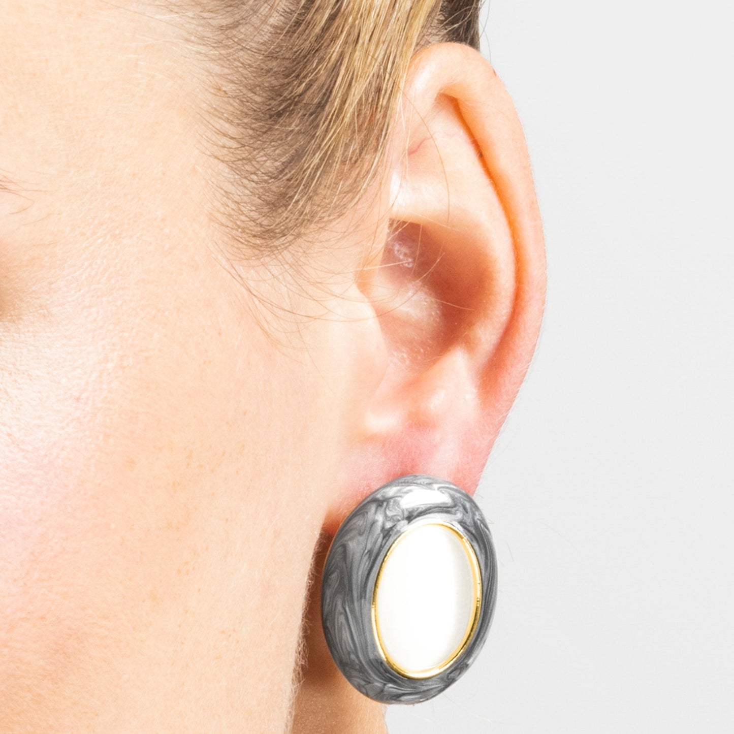 Pendientes con Ojo de Gato acabado oro 18k - Lyme