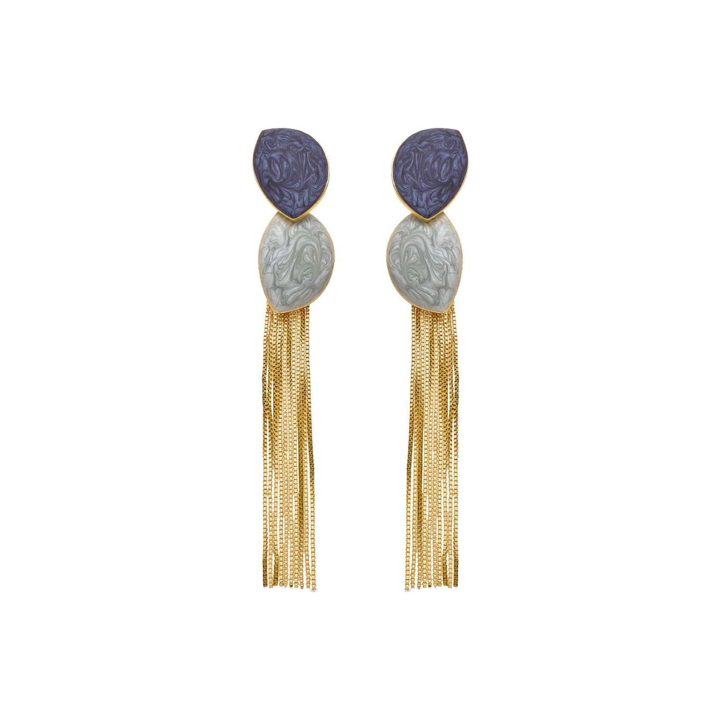 Pendientes con Lacado Azul acabado oro 18k - Gori