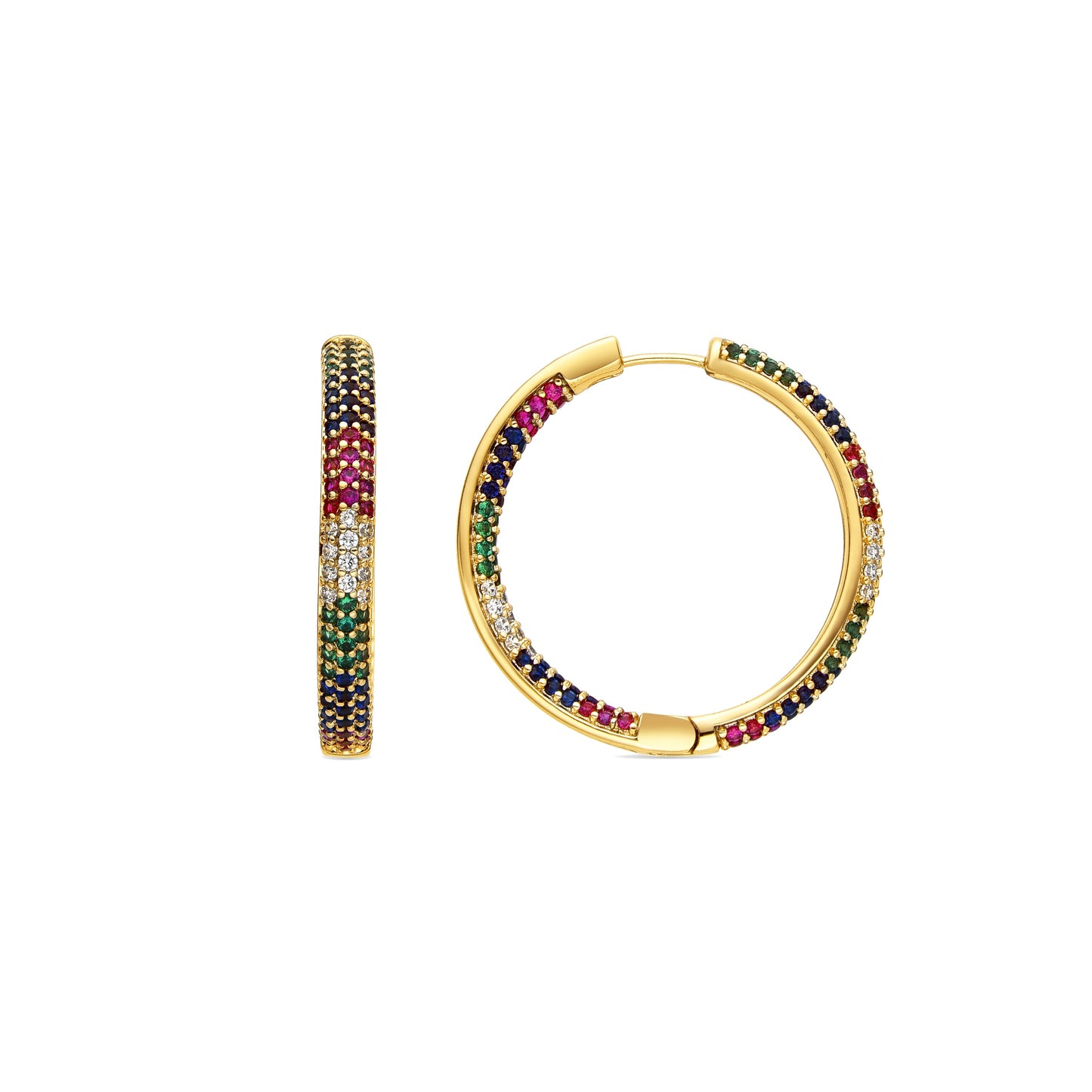 Pendientes con Circonita Multicolor acabado plata - Zanki