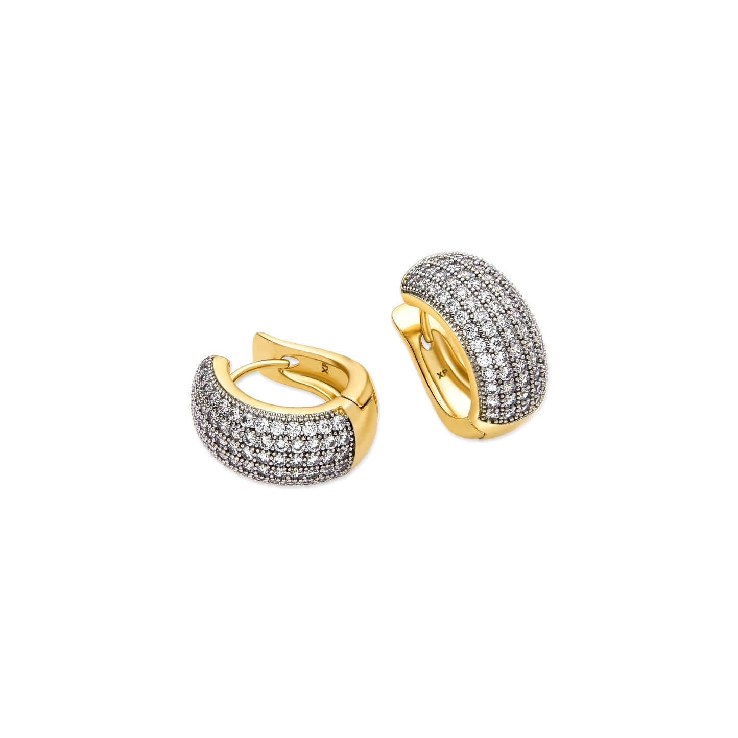 Pendientes con Circonita Brillante acabado oro 18k - Plik