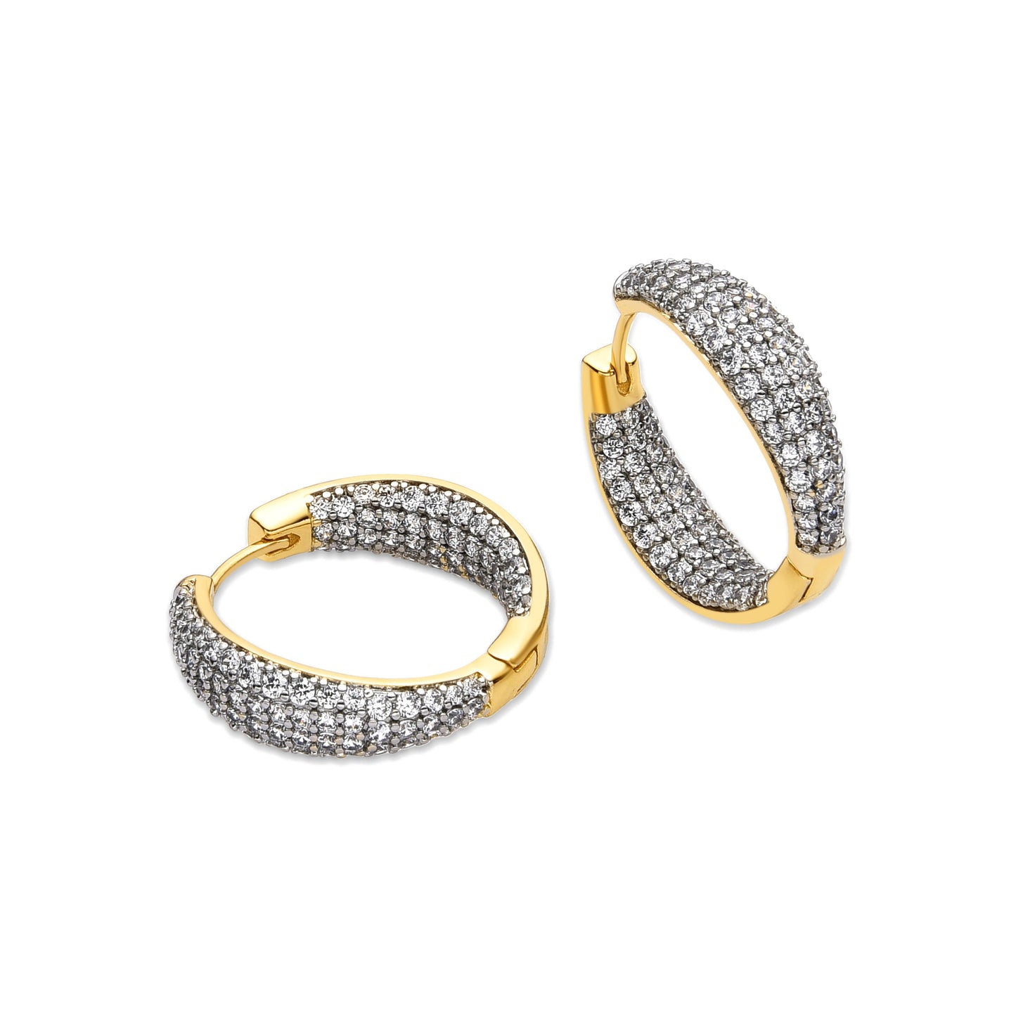 Pendientes con Circonita Brillante acabado oro 18k - Lioa