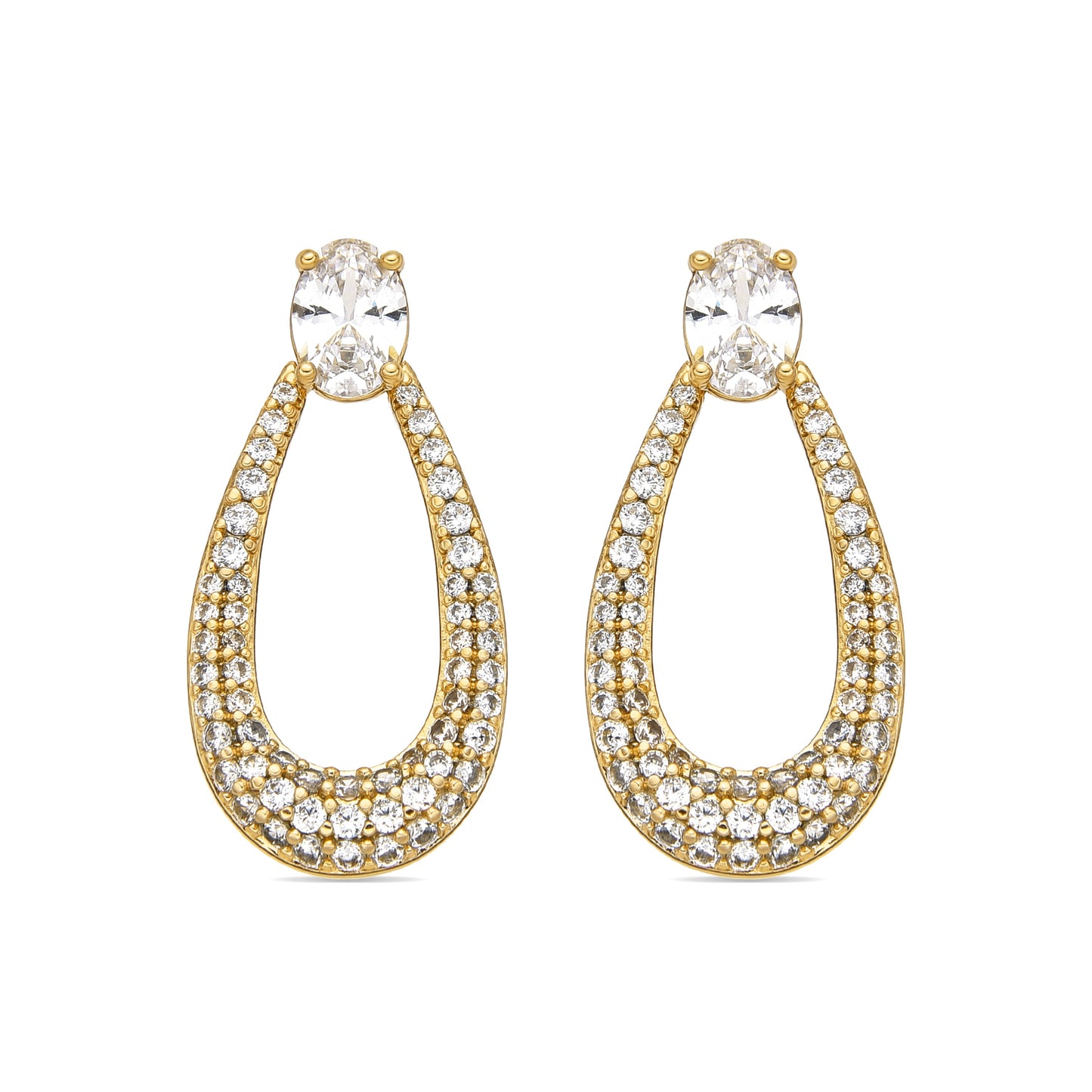 Pendientes con Circonita Brillante acabado oro 18k - Iame