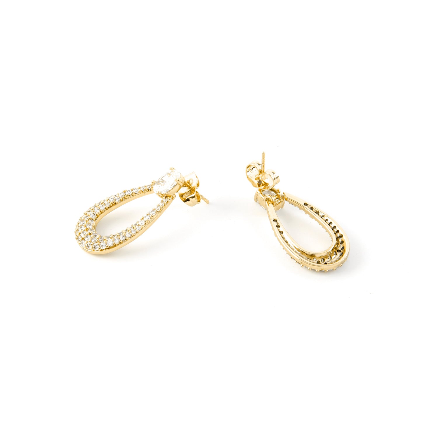 Pendientes con Circonita Brillante acabado oro 18k - Iame