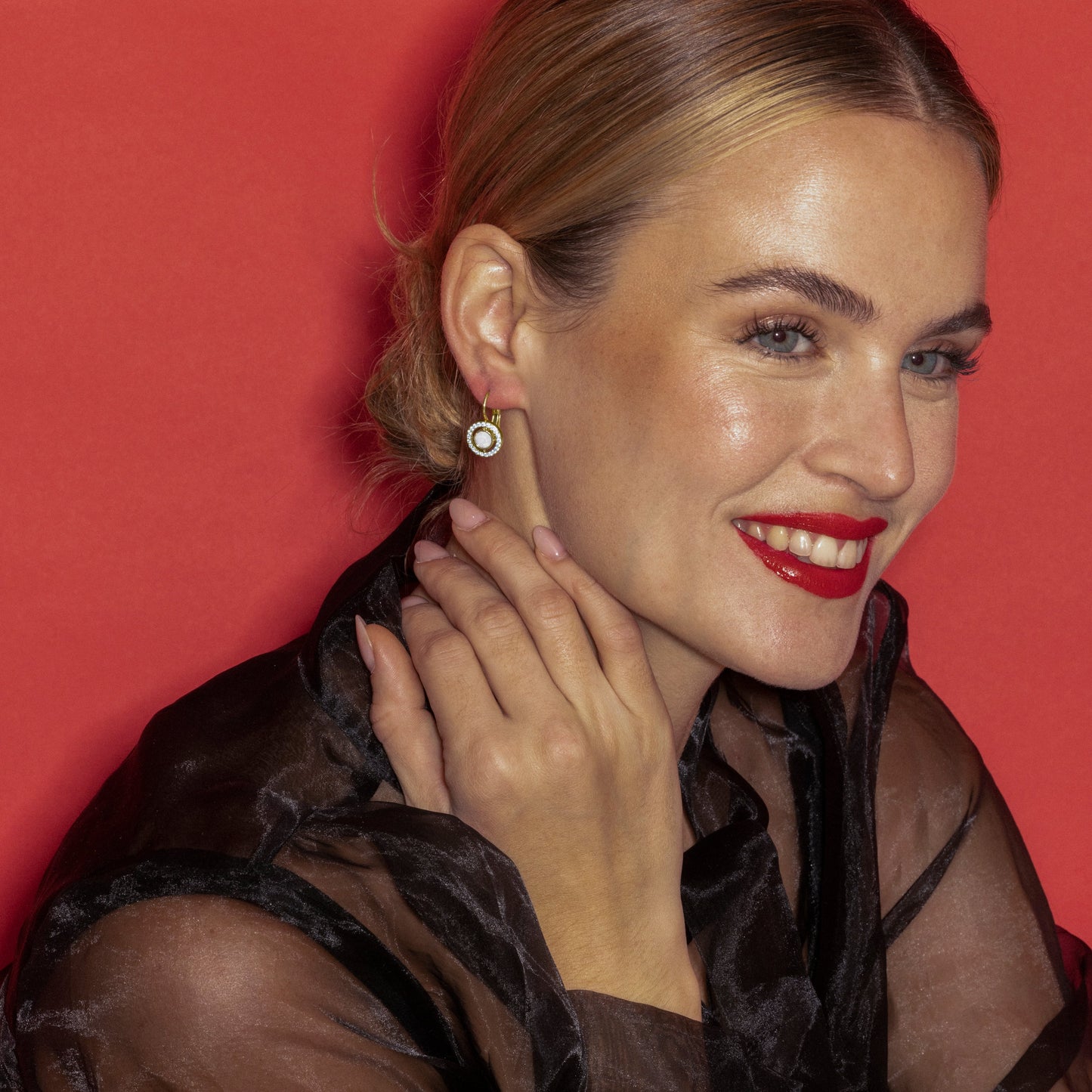 Pendientes con Circonita Brillante acabado oro 18k - Othal