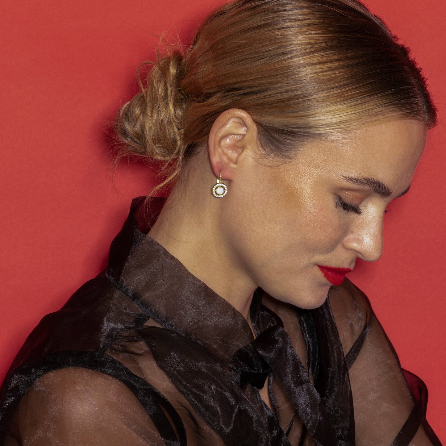 Pendientes con Circonita Brillante acabado oro 18k - Othal