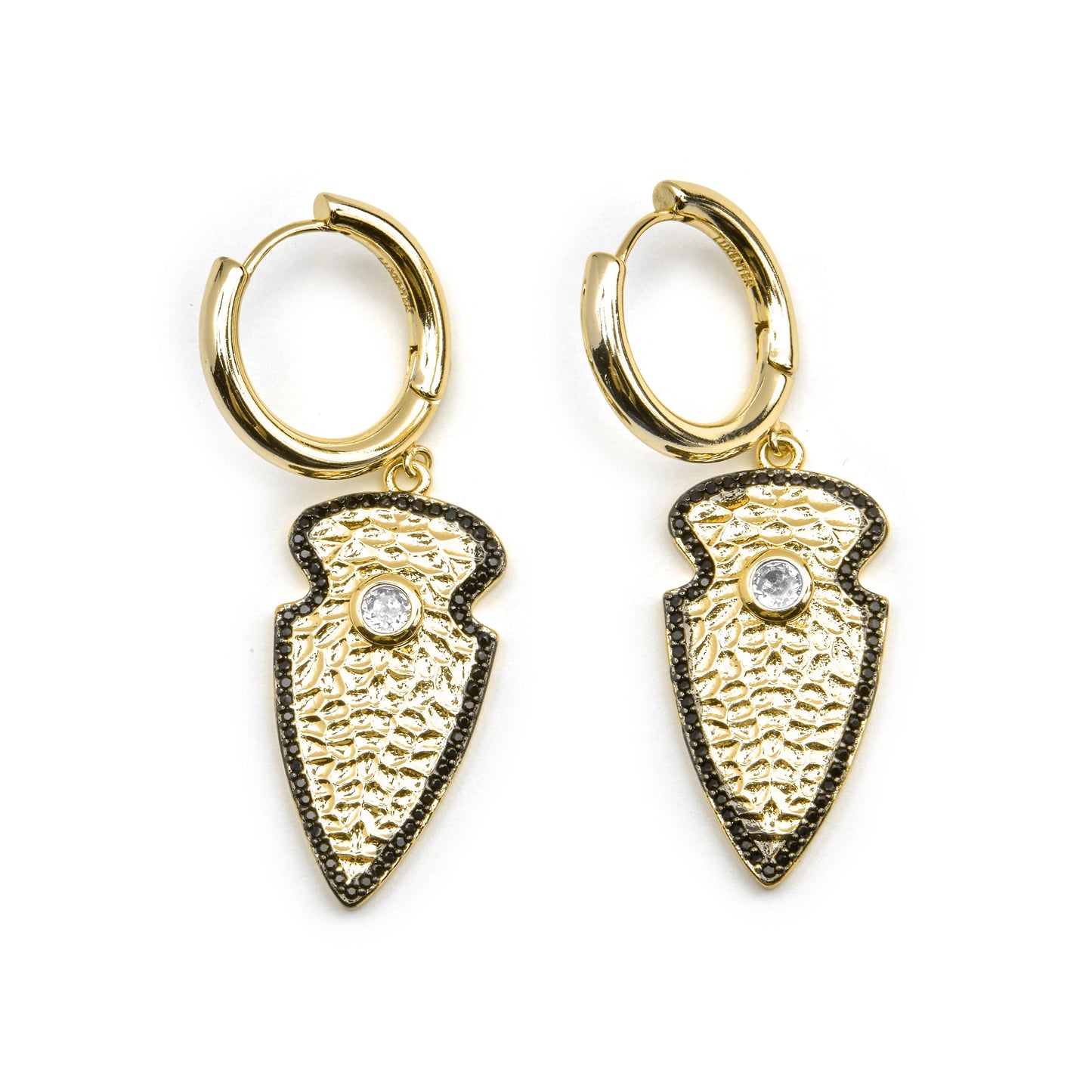 Pendientes con Circonita Brillante acabado oro 18k - Otla