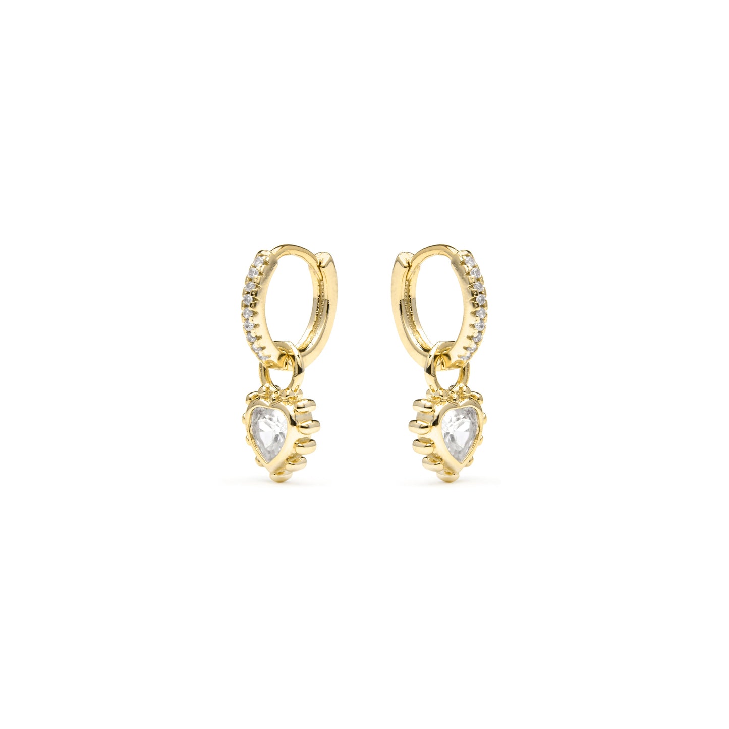 Pendientes acabado oro amarillo de 18k y Circonita Brillante - Lyhan