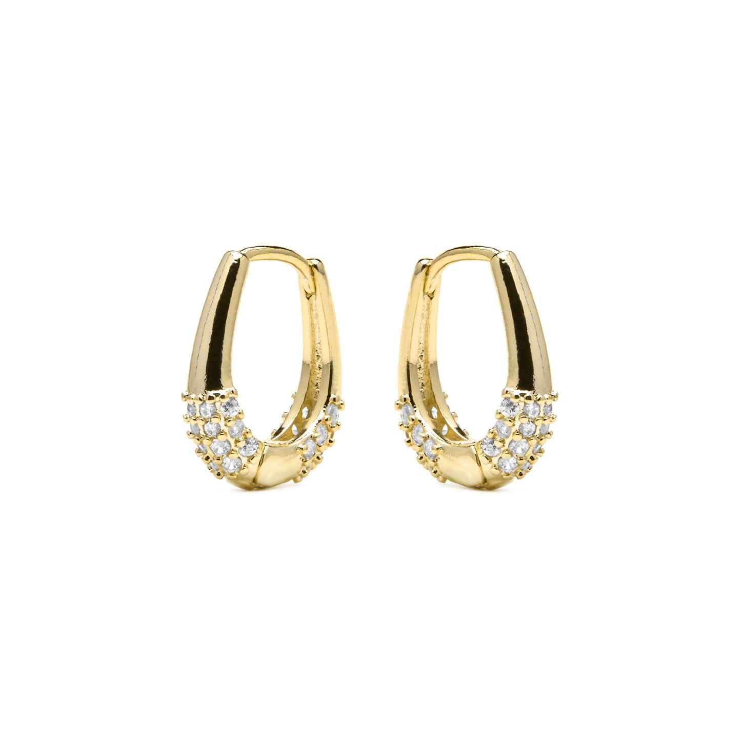 Pendientes acabado oro amarillo de 18k y Circonita Brillante - Redi