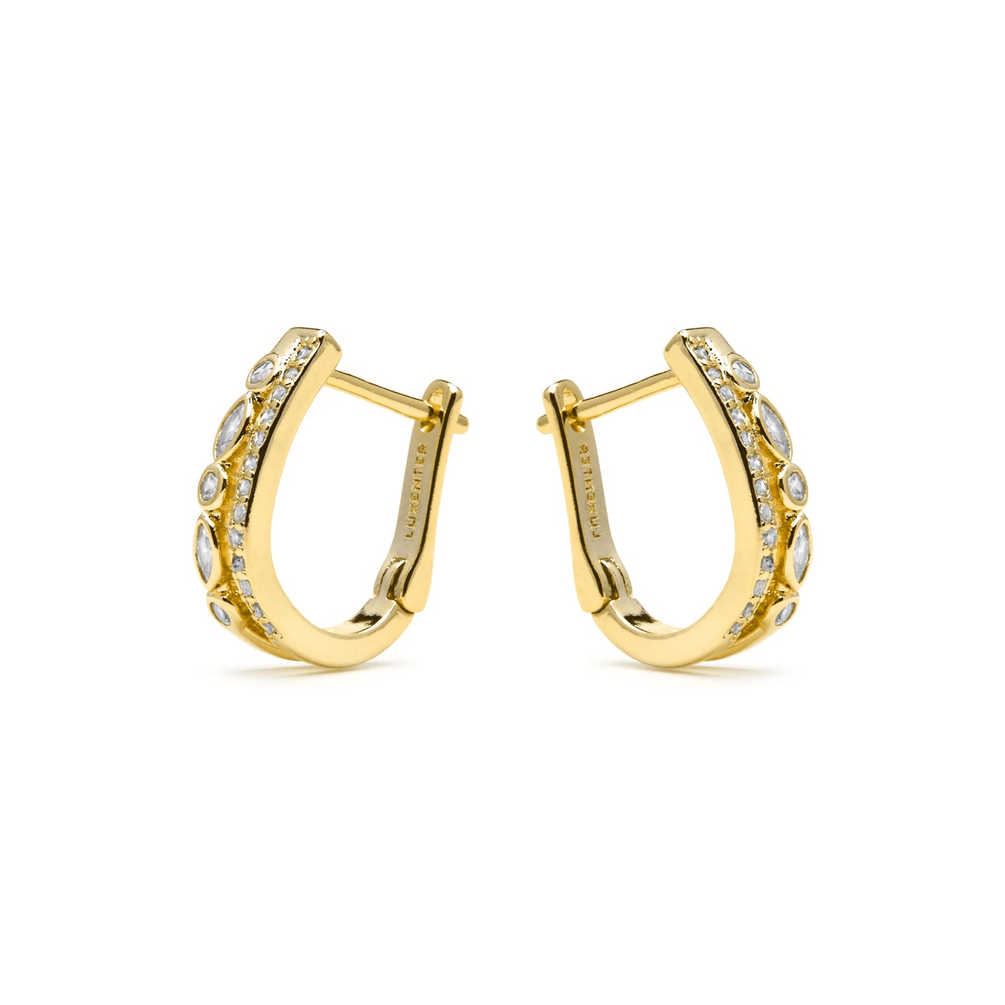 Pendientes acabado oro amarillo de 18k y Circonita Brillante - Hyco