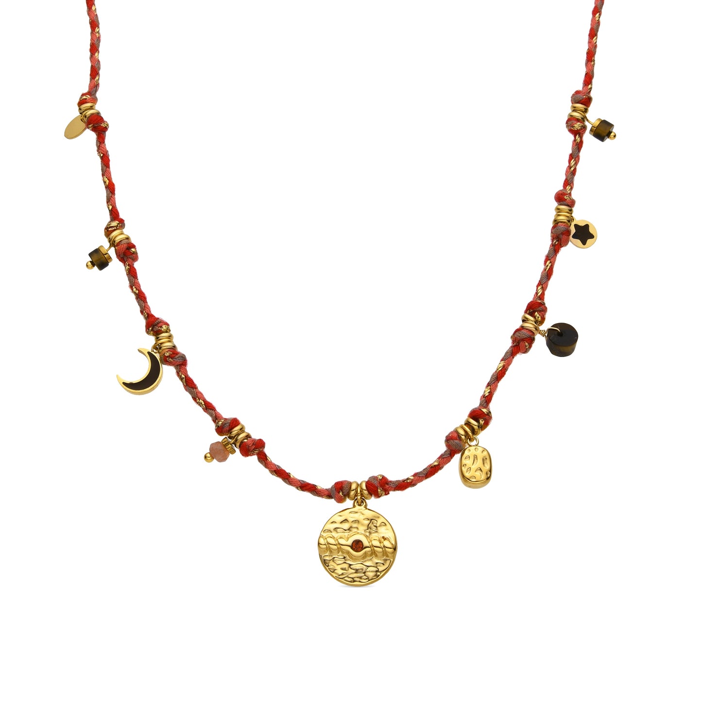 Collar con Cristal Azul Oscuro acabado oro 18k - Liskel