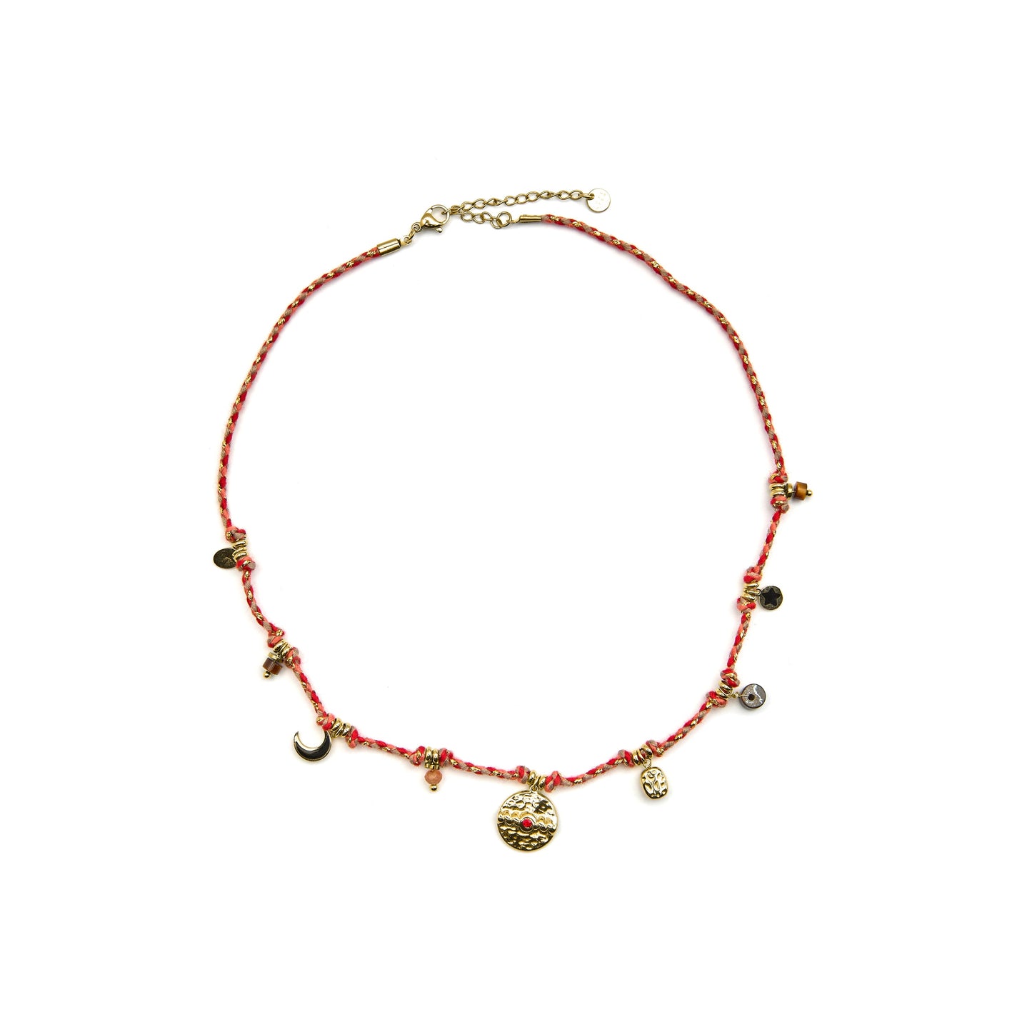 Collar con Cristal Azul Oscuro acabado oro 18k - Liskel