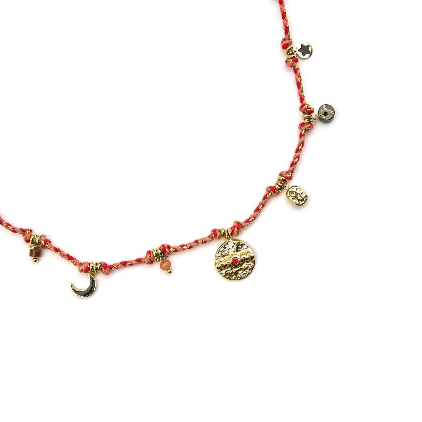 Collar con Cristal Azul Oscuro acabado oro 18k - Liskel