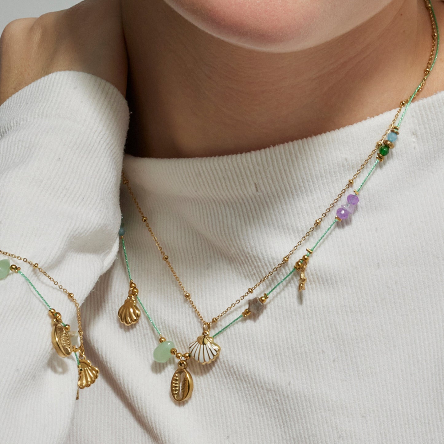 Collar con Cristal Multicolor acabado oro 18k - Kerad