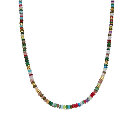 Collar con Cristal Multicolor acabado oro 18k - Issne