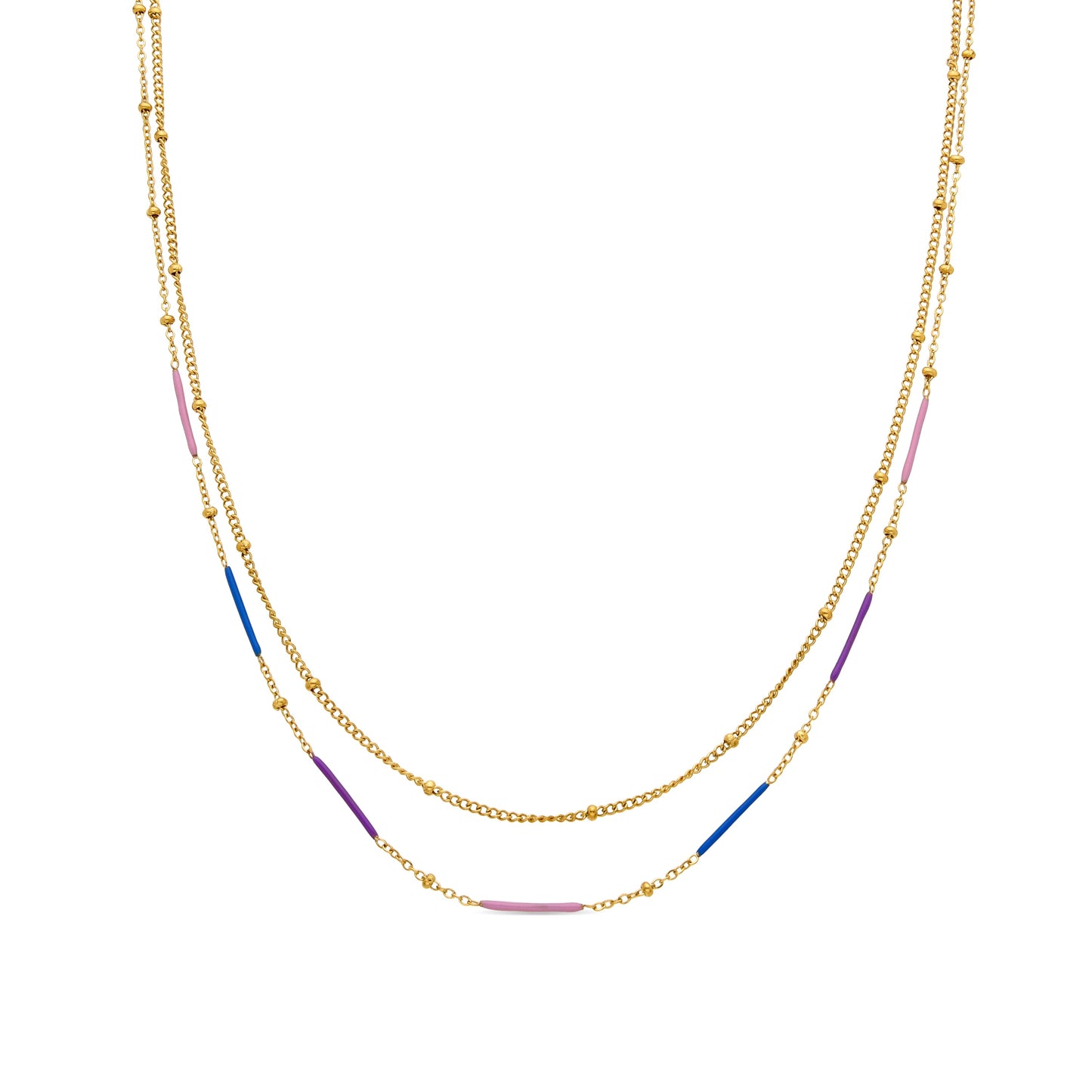 Collar con Lacado Multicolor acabado oro 18k - Lueo