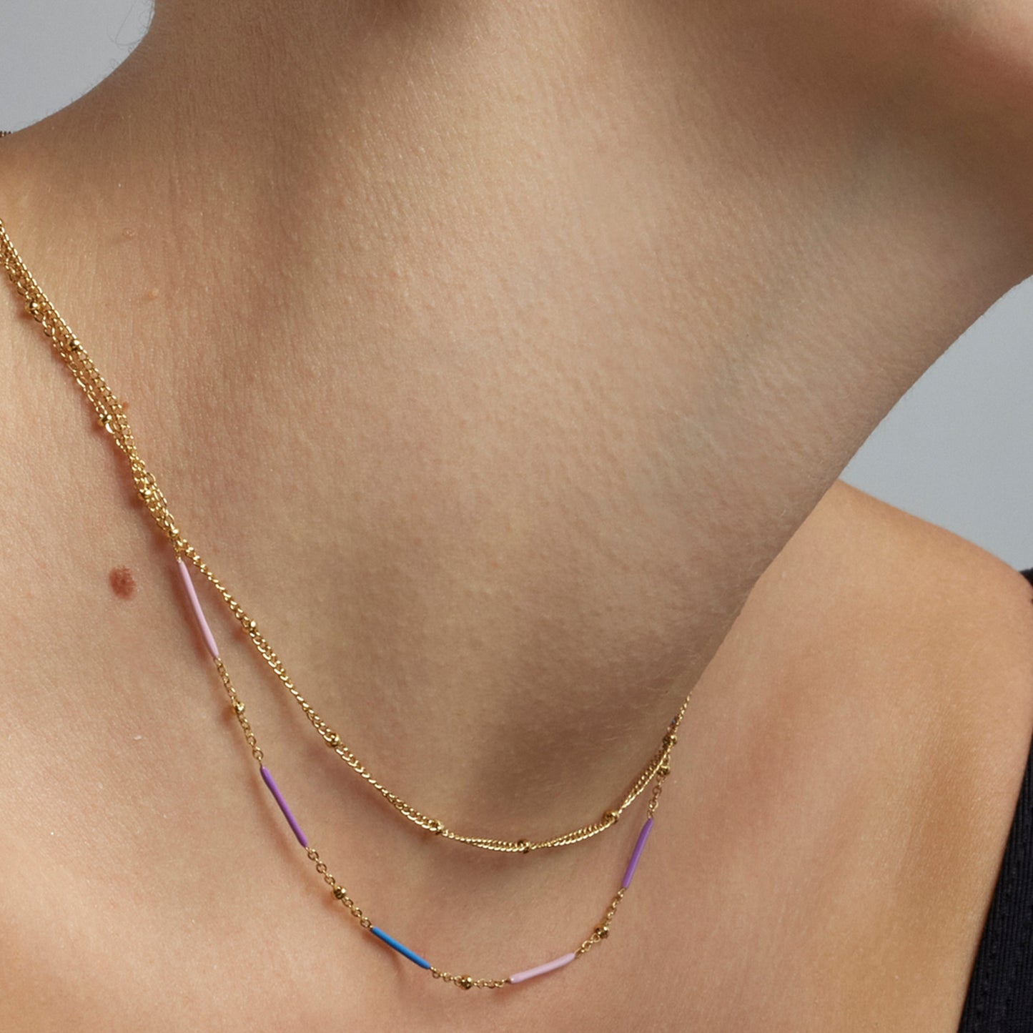 Collar con Lacado Multicolor acabado oro 18k - Lueo