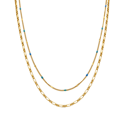 Collar con Lacado Multicolor acabado oro 18k - Cautar