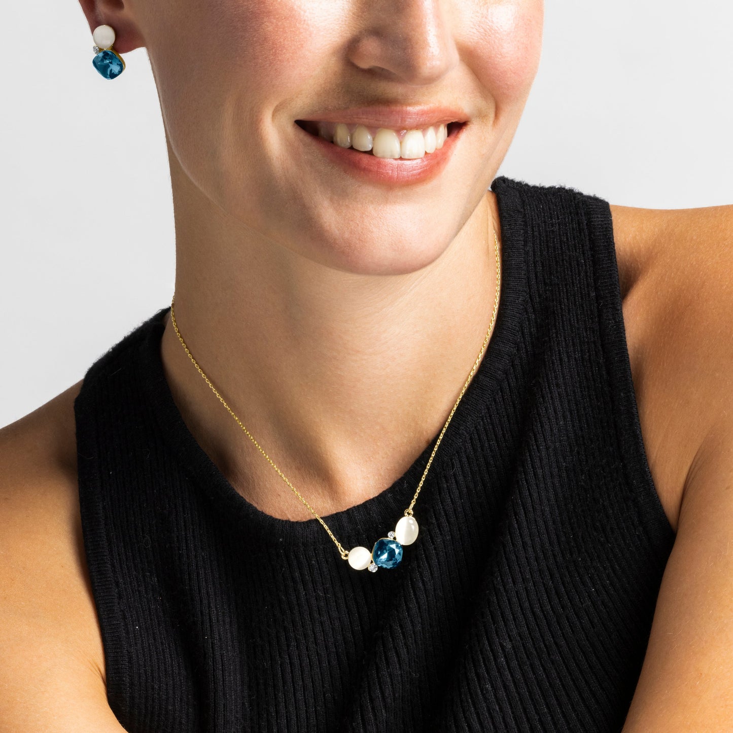 Collar con Ojo de Gato acabado oro 18k - Sitla