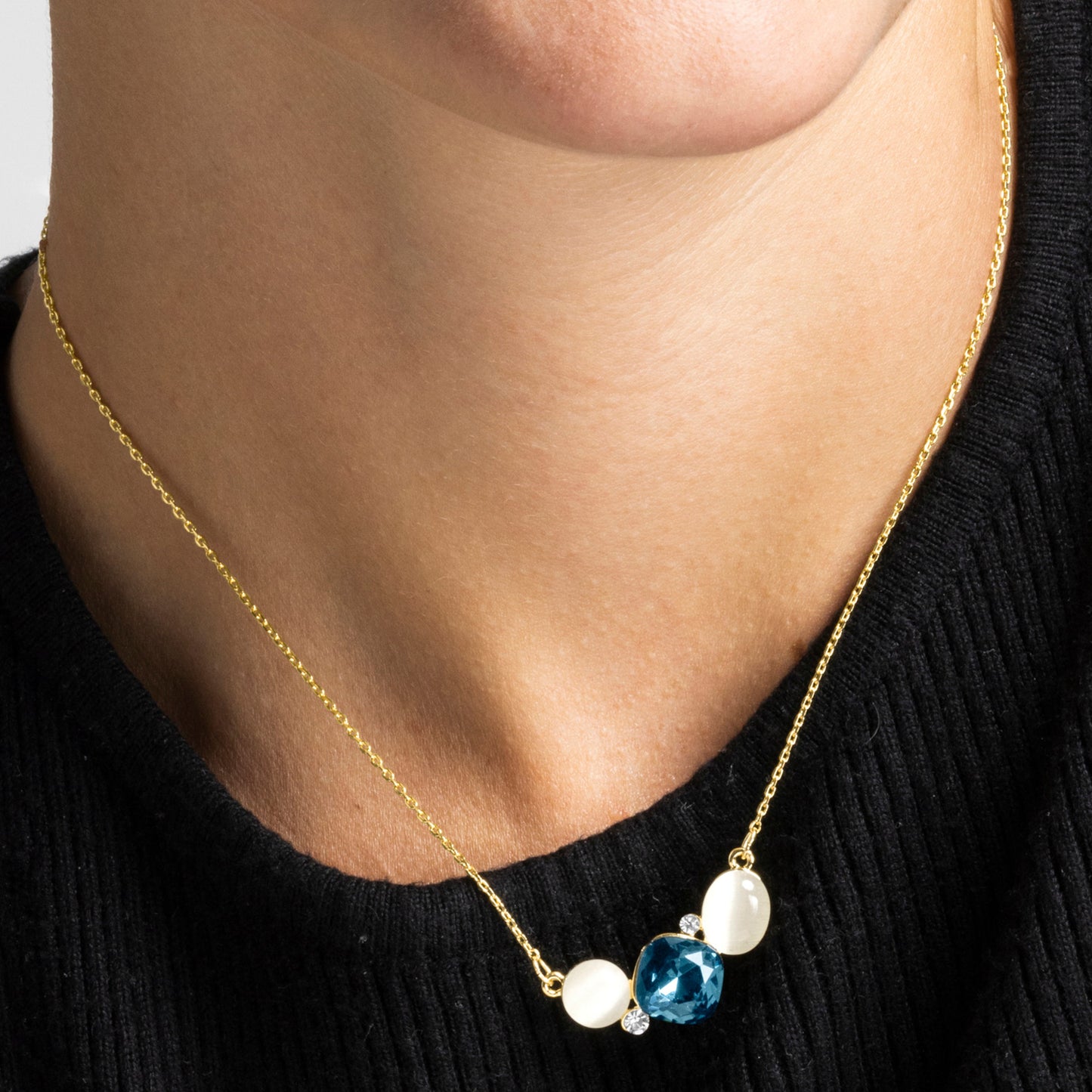 Collar con Ojo de Gato acabado oro 18k - Sitla