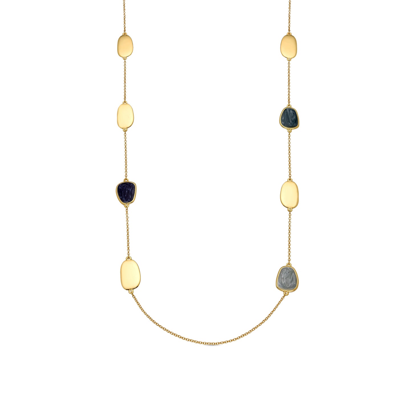 Collar con Lacado Azul acabado oro 18k - Talyu