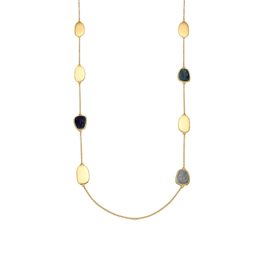 Collar con Lacado Azul acabado oro 18k - Talyu