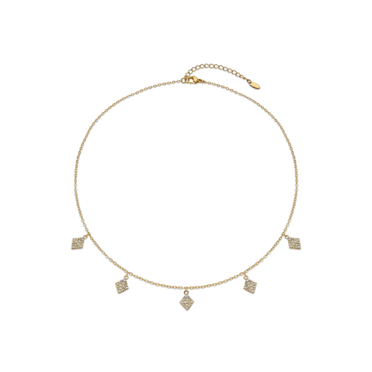 Collar con Circonita Brillante acabado oro 18k - Tingi