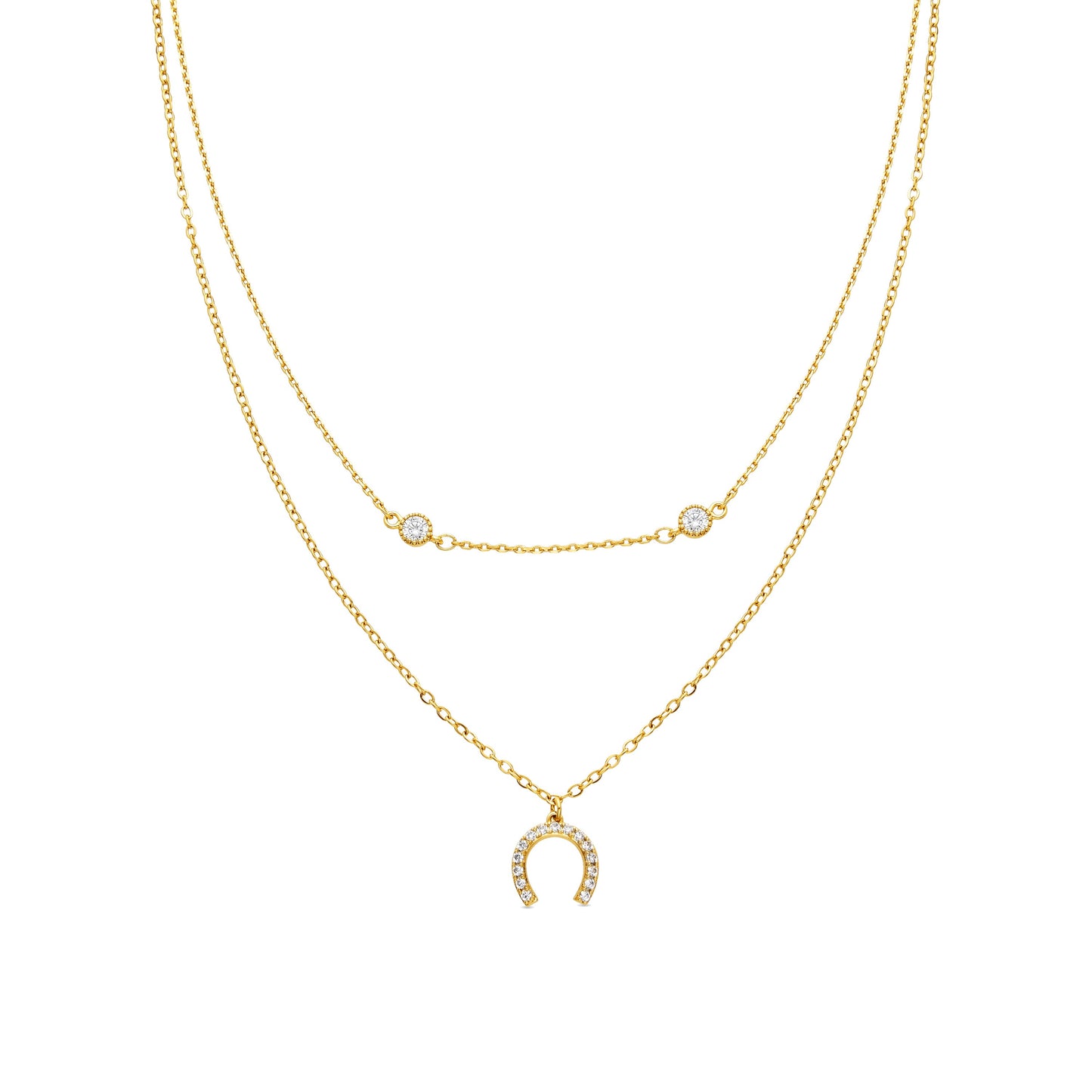 Collar con Circonita Brillante acabado oro 18k - Zalxa