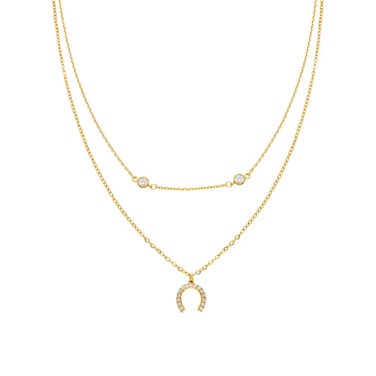 Collar con Circonita Brillante acabado oro 18k - Zalxa