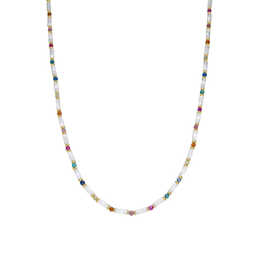 Collar con Madreperla Blanca acabado oro 18k - Xolau