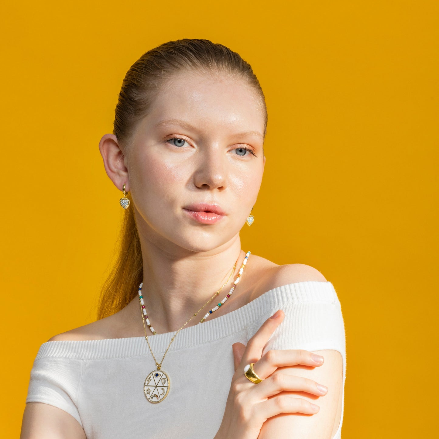 Collar con Madreperla Blanca acabado oro 18k - Xolau