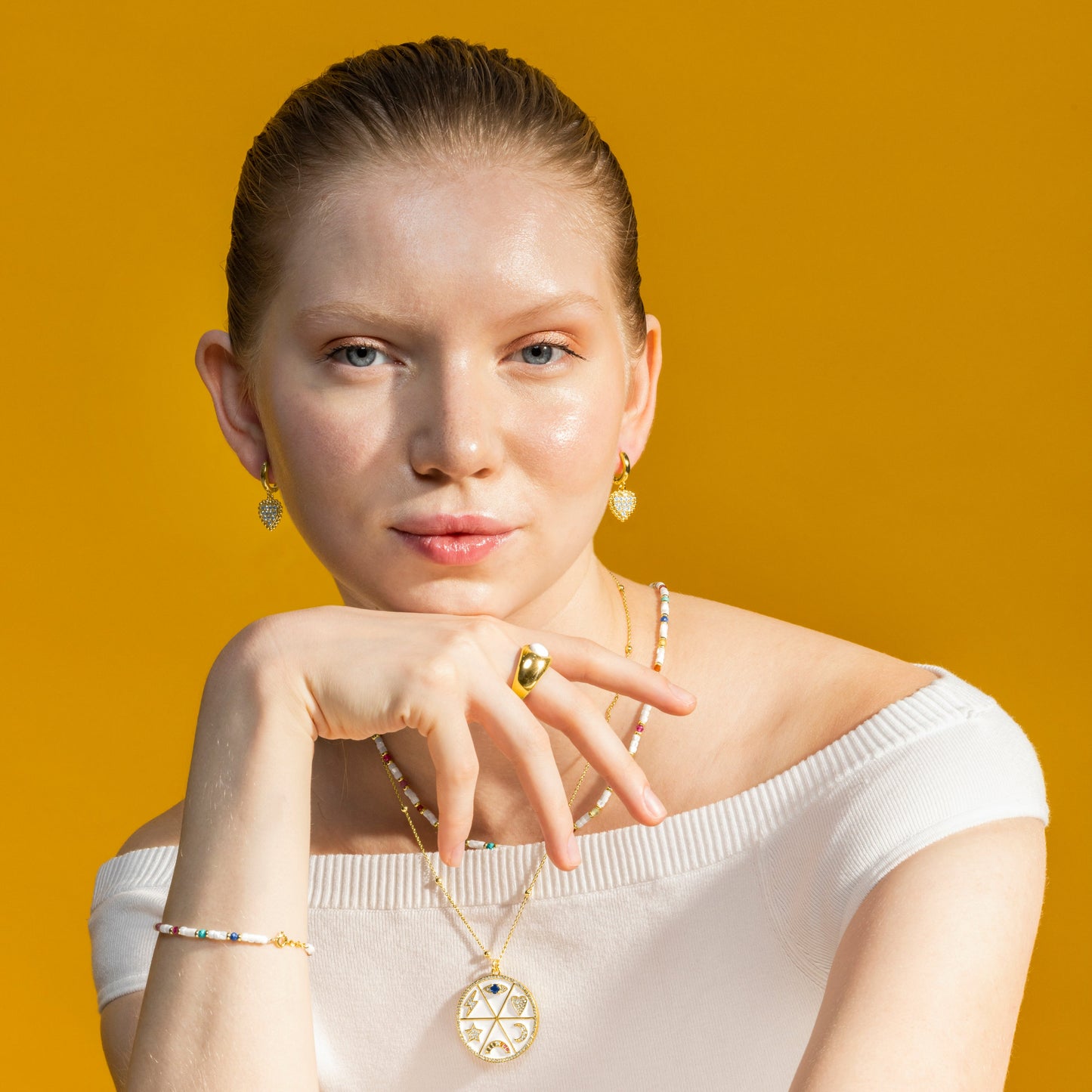 Collar con Madreperla Blanca acabado oro 18k - Xolau